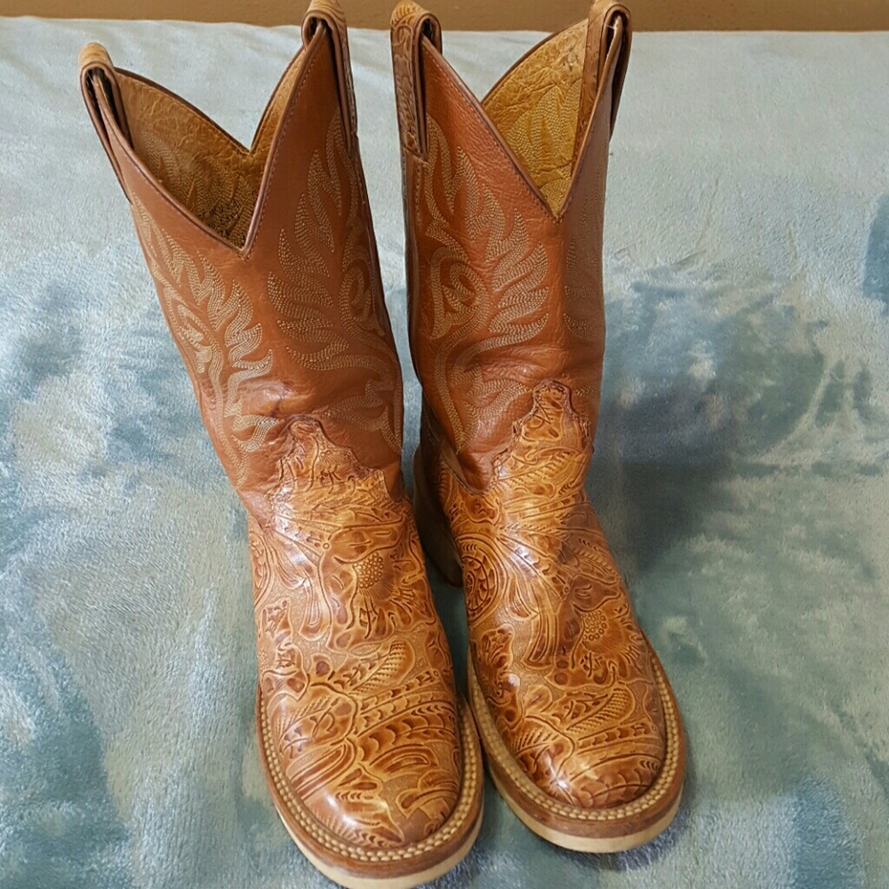 Justin Tooled Leather Boots